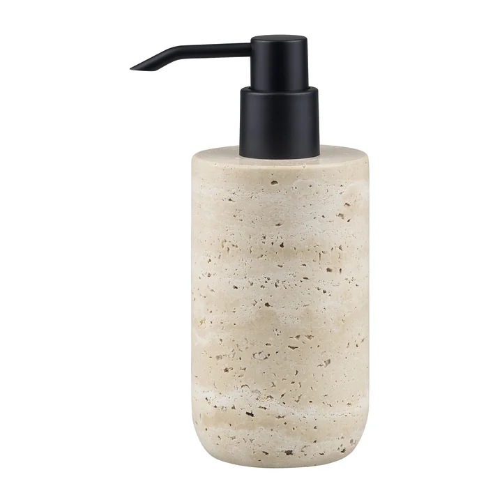 Mette Ditmer - Travertine soap dispenser, tall, linen