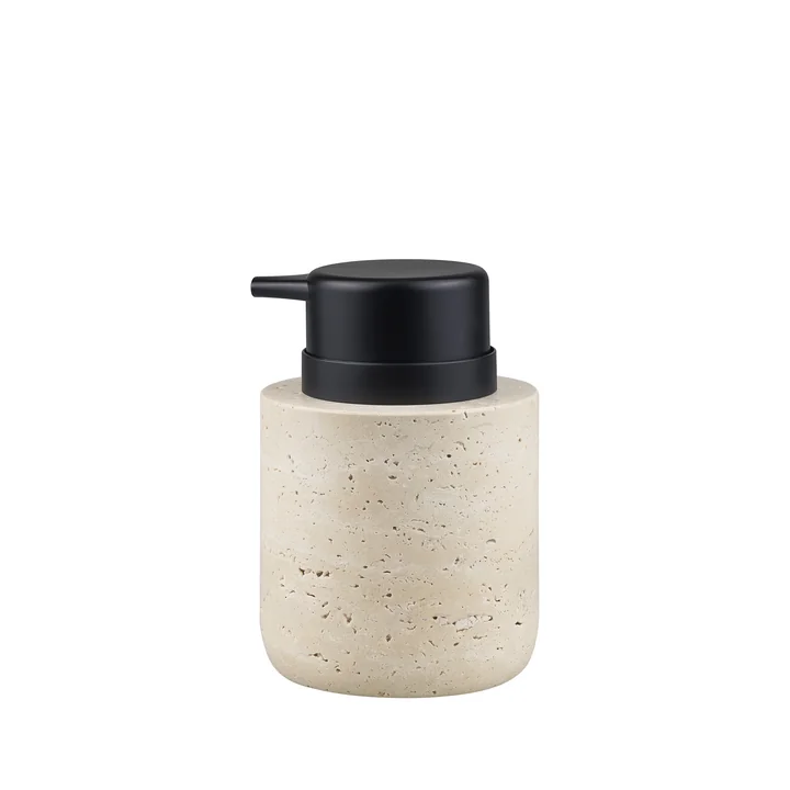 Mette Ditmer - Travertine soap dispenser, low, linen