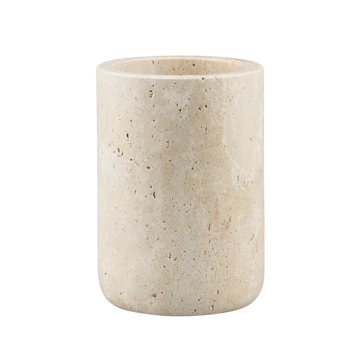 Mette Ditmer - Travertine toothbrush tumbler, linen