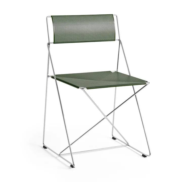 HAY - X-Line chair, indoor, chrome-plated / autumn green