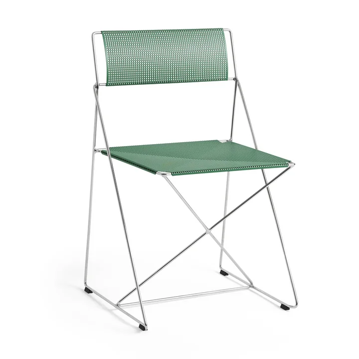 HAY - X-Line chair, indoor, chrome-plated / leek green