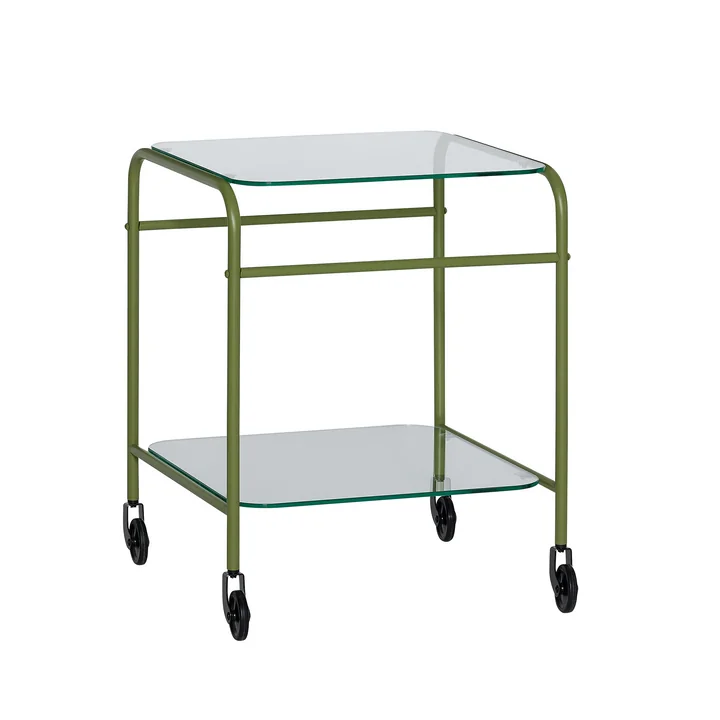 Hübsch Interior - Zephyr serving trolley with castors, green