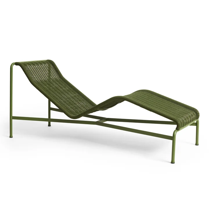 HAY - Palissade Cord Chaise Longue Deck chair, olive