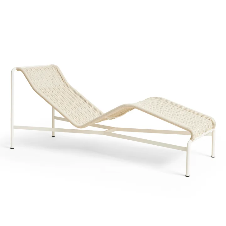 HAY - Palissade Cord Chaise Longue Deck chair, cream white