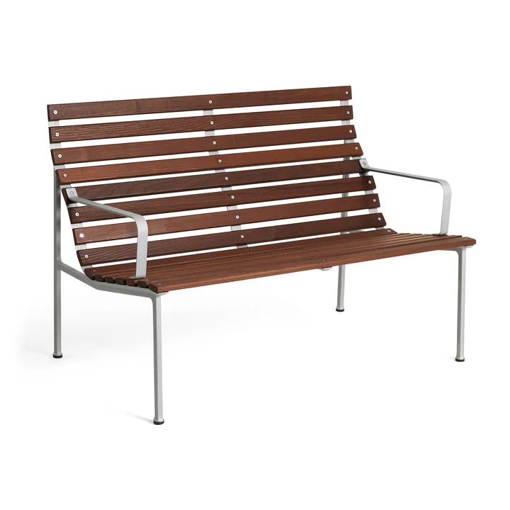 HAY - Traverse Lounge Bench, with armrests, aluminum / oiled ash