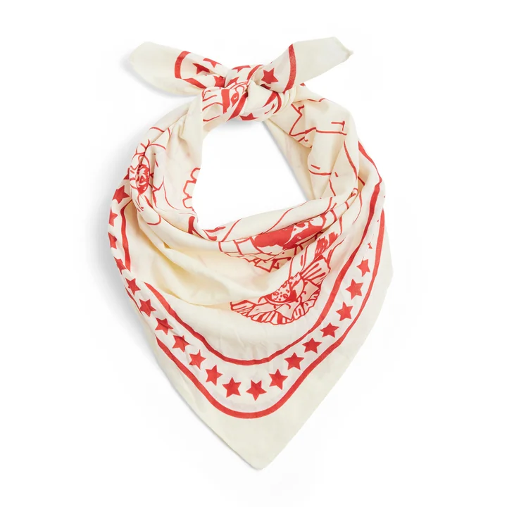 HAY - Dogs Dog towel, recycled, 55 x 55 cm, off-white / red