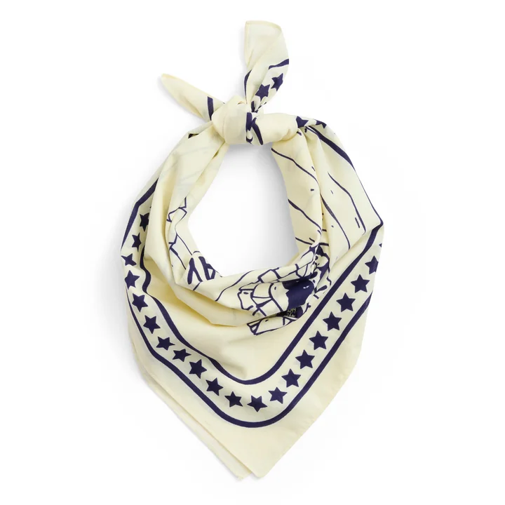 HAY - Dogs Dog towel, recycled, 55 x 55 cm, off-white / blue