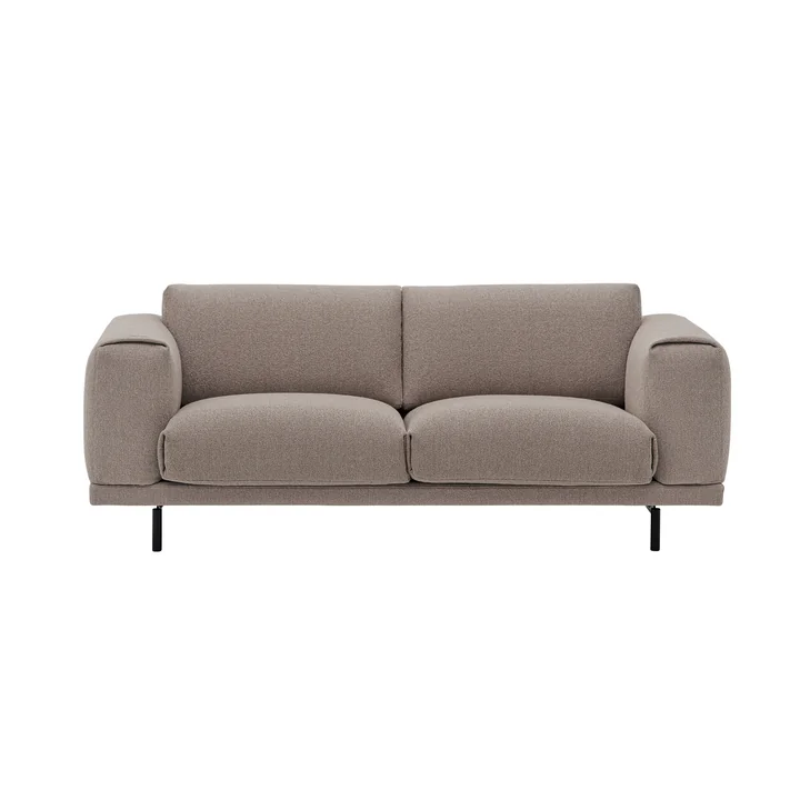 Rest Sofa 2-seater, black / brown (fabric Maharam Hearth 6) from Muuto