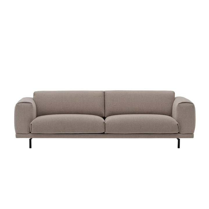 Rest Sofa 3-seater, black / brown (fabric Maharam Hearth 6) from Muuto