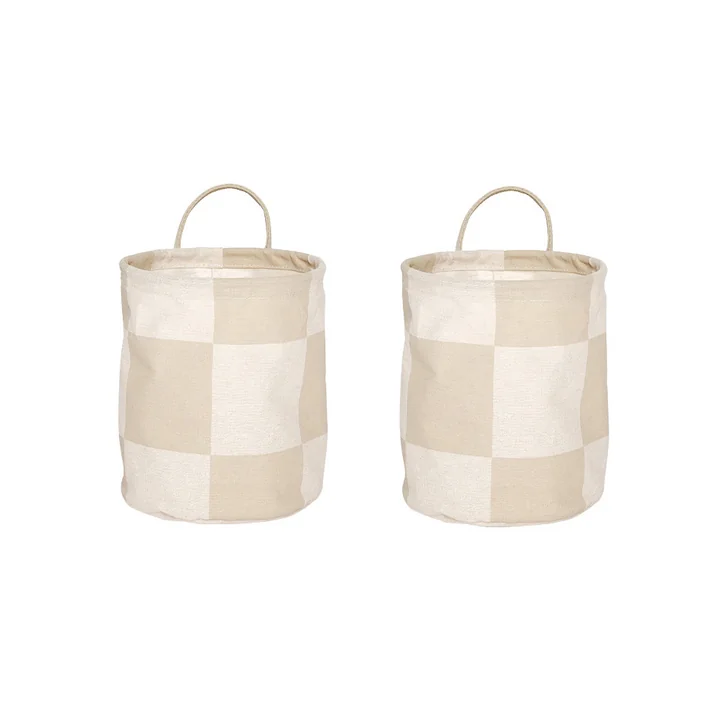 OYOY - Chess Storage basket, Ø 18 cm, clay / off-white (set of 2)