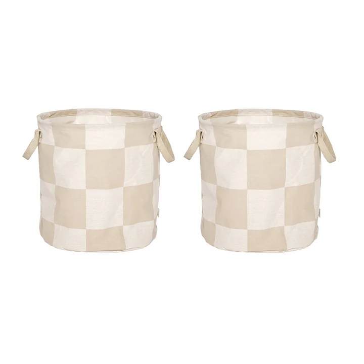 OYOY - Chess Storage basket, Ø 32 cm, clay / off-white (set of 2)