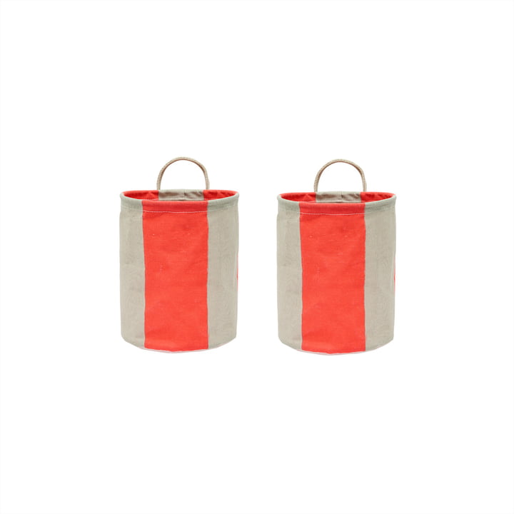 OYOY - Kara Storage basket S, cherry red (set of 2)