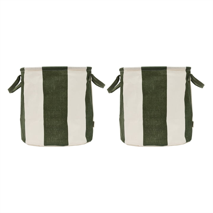 OYOY - Kara Storage basket M, dark green (set of 2)