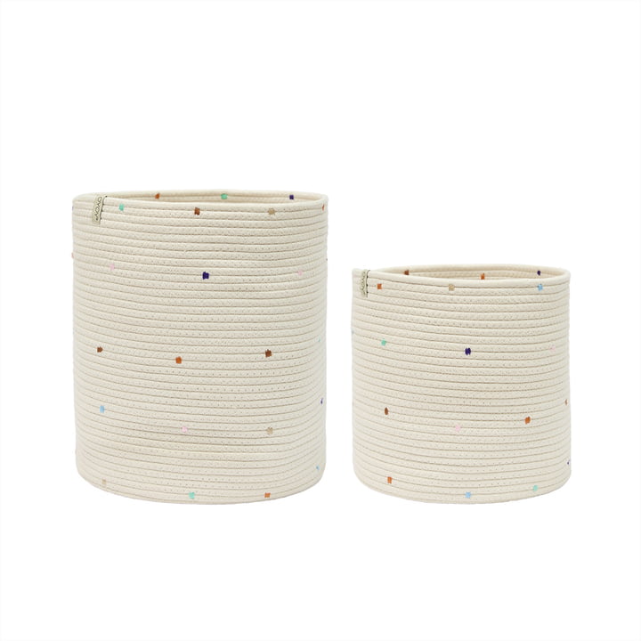 OYOY Mini confetti storage basket, mellow (set of 2)