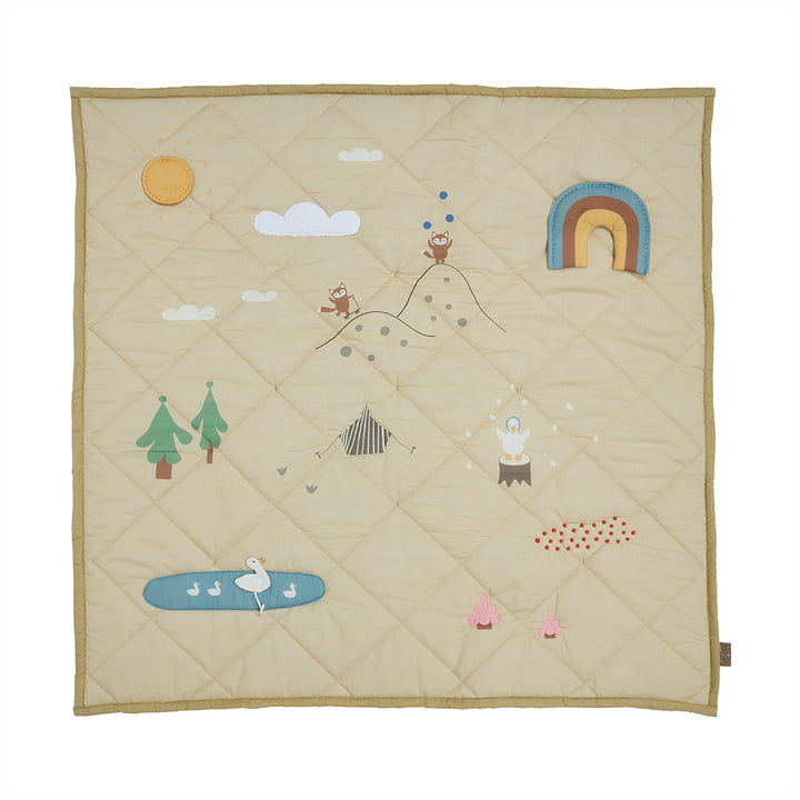 OYOY Mini activity blanket Forrest, 102 x 102 cm, clay