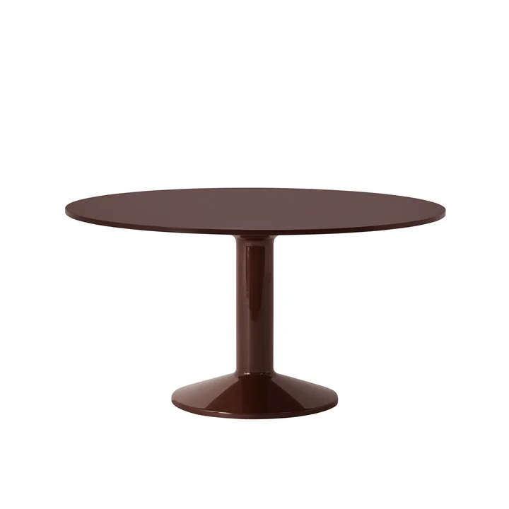 Midst Dining table, Ø 140 cm, linoleum dark red / red by Muuto