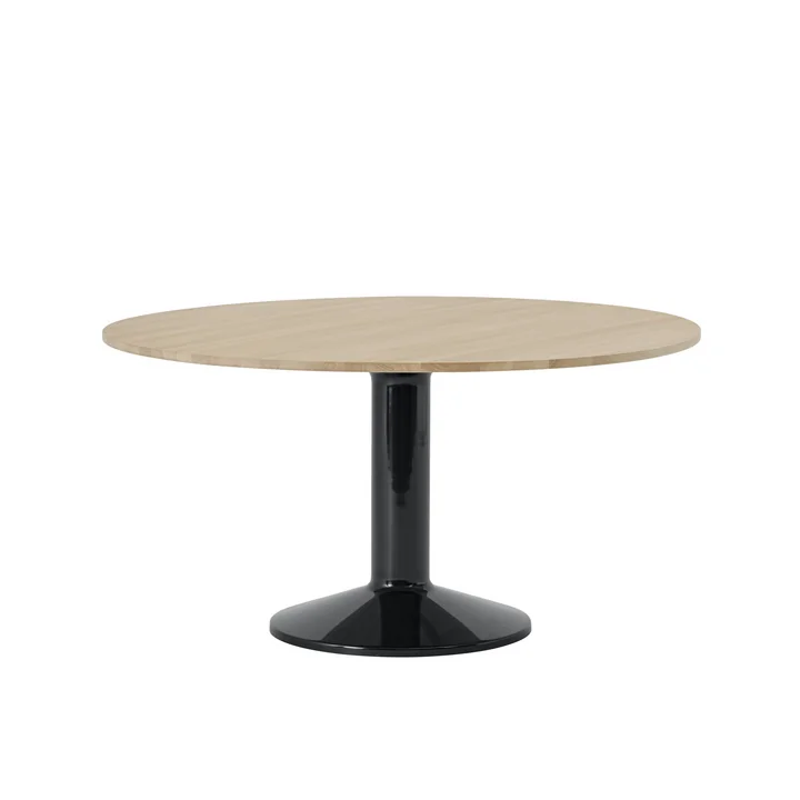 Midst Dining table, Ø 140 cm, oiled oak / black by Muuto