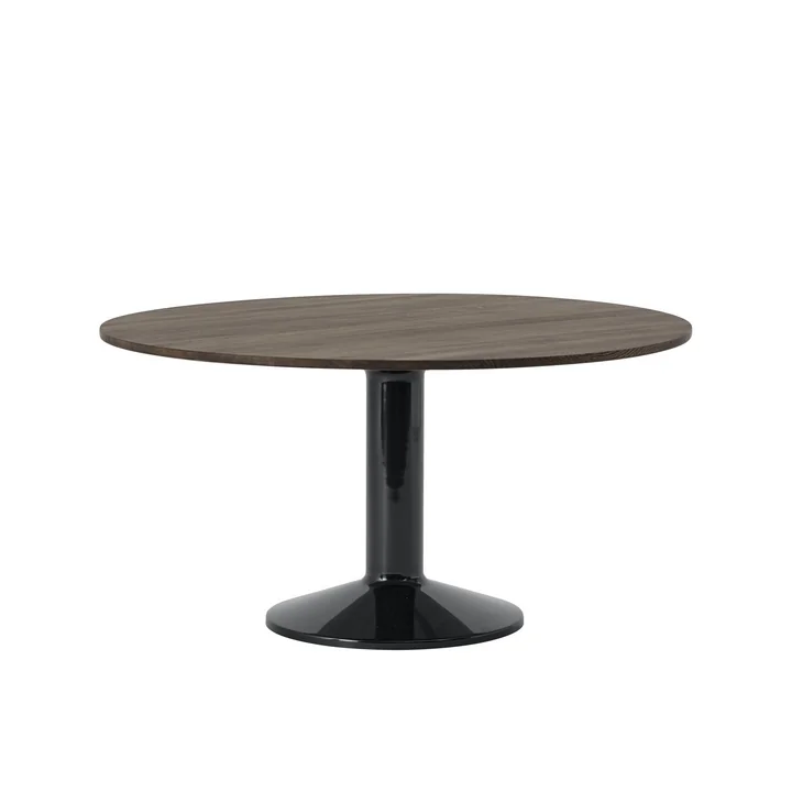 Midst Dining table, Ø 140 cm, dark oiled oak / black by Muuto