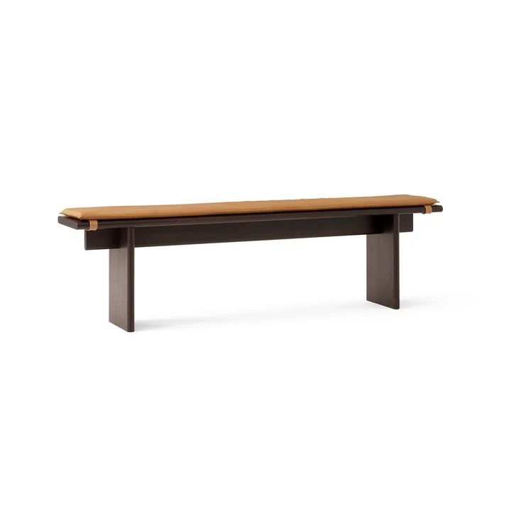 & Tradition - Ita OS5 Bench, 170 cm, dark stained oak with seat cushion, cognac (Noble leather)