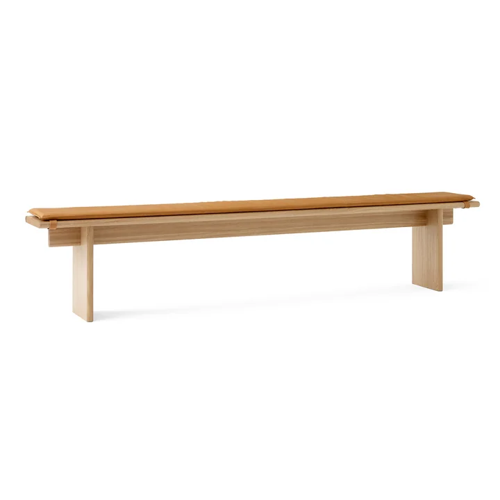 & Tradition - Ita OS6 Bench, 230 cm, oak with seat cushion, cognac (Noble leather)