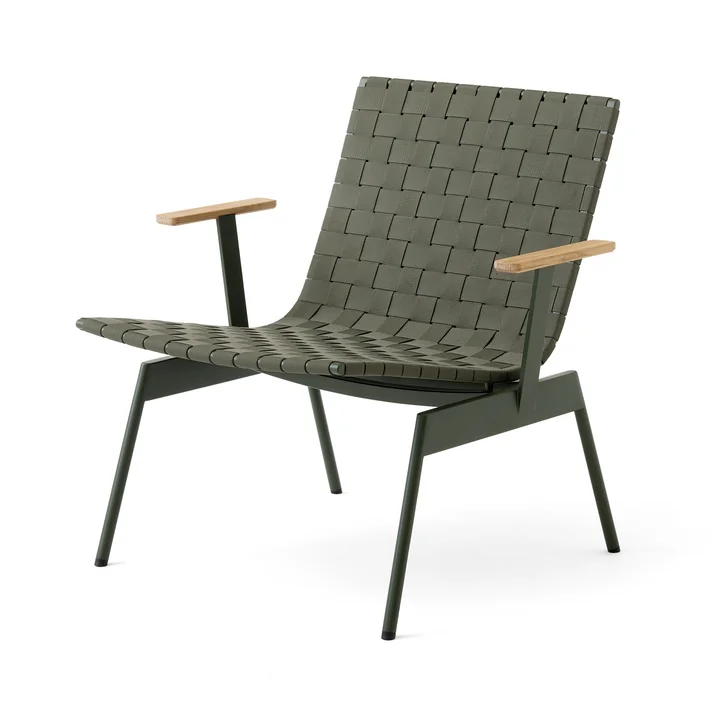 & Tradition - Ville AV45 Outdoor Lounge Chair with armrests, bronze green