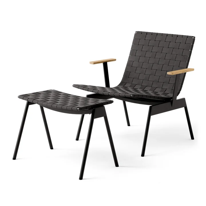 & Tradition - Ville AV45 Outdoor Lounge chair with armrests and AV46 Outdoor footstool