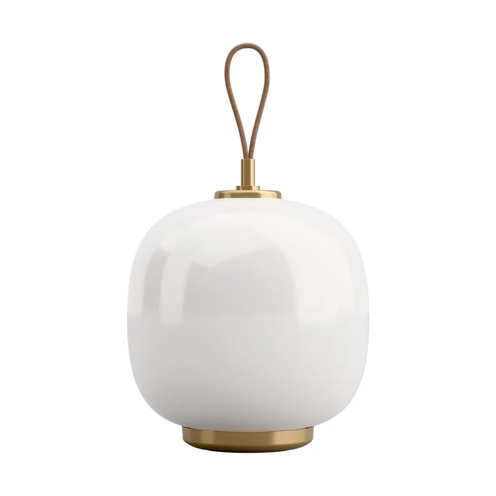 Louis Poulsen - VL45 Radiohus Portable LED table lamp, brass / glossy opal white