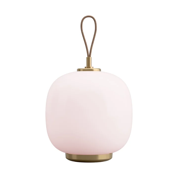 Louis Poulsen - VL45 Radiohus Portable LED table lamp, brass / glossy pale rose