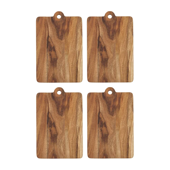 Nicolas Vahé - Butter Chopping board, 13 x 20 cm, natural acacia (set of 4)