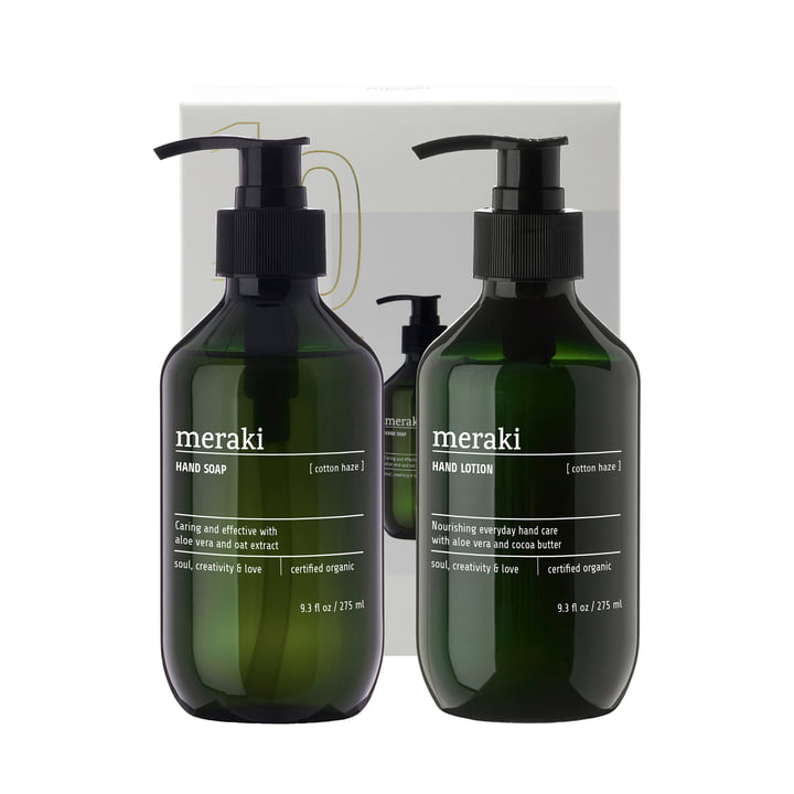 Meraki - Simple Hand Care gift box, Cotton Haze hand soap & Hand lotion, 275 ml (set of 2) (10th Anniversary Edition)