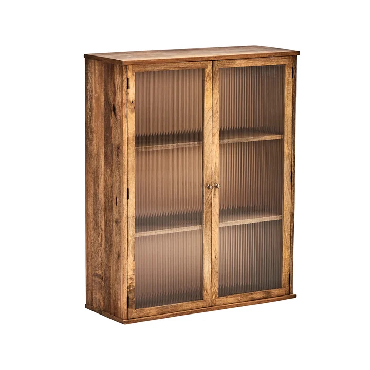 House Doctor - Balance wall shelf incl. glass doors, H 100 x 80 cm, antique brown