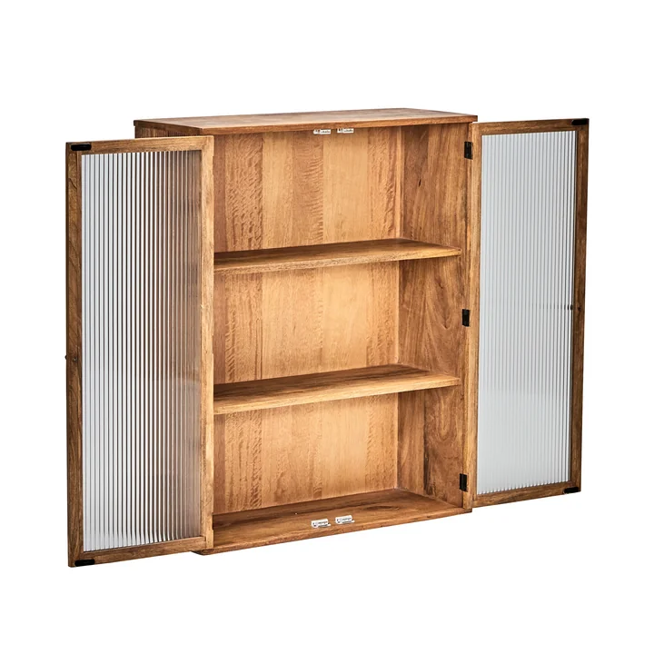 House Doctor - Balance wall shelf incl. glass doors, H 100 x 80 cm, antique brown