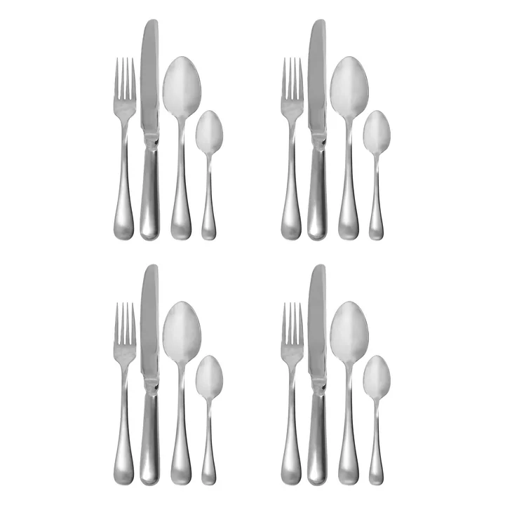 House Doctor - Brush cutlery set, silver-finish (16 pcs.)