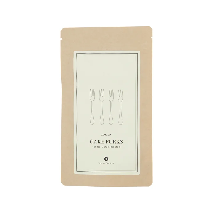 House Doctor - Brush cake fork, silver-finish (set of 4)