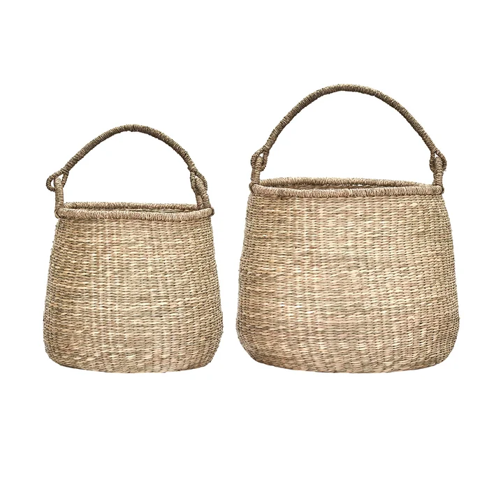 House Doctor - Cesta storage basket L, natural seagrass (set of 2)
