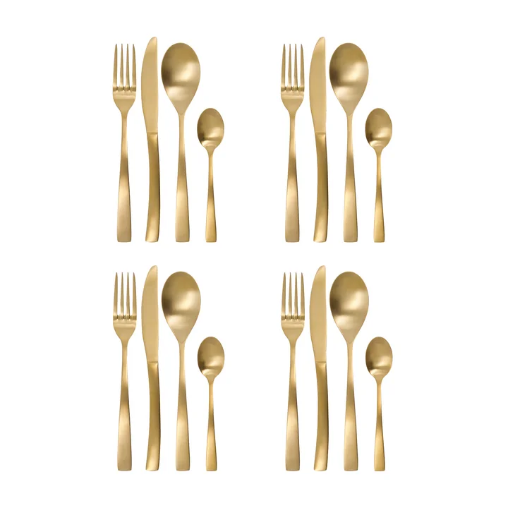 House Doctor - Golden cutlery set, gold-finish (16 pcs.)