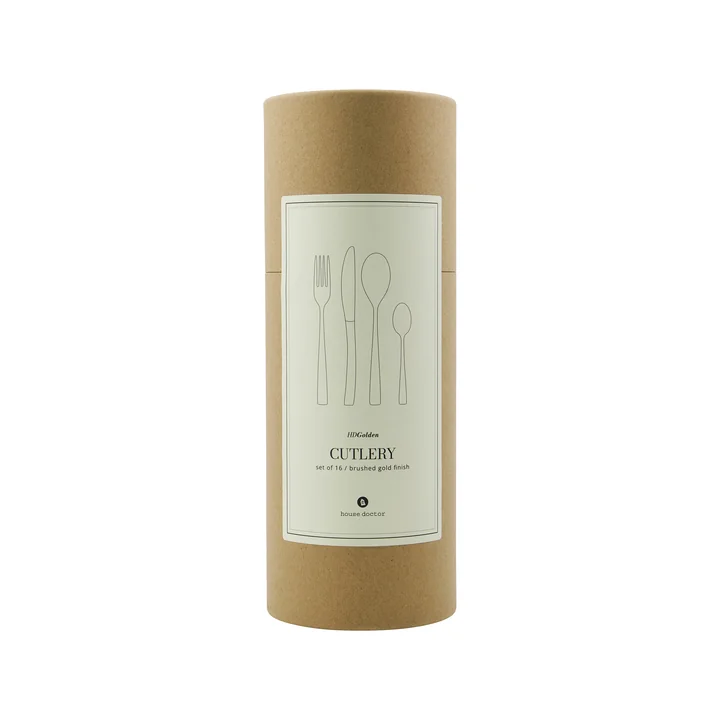 House Doctor - Golden cutlery set, gold-finish (16 pcs.)