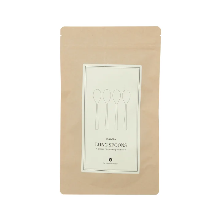 House Doctor - Golden spoon, long, gold (set of 4)