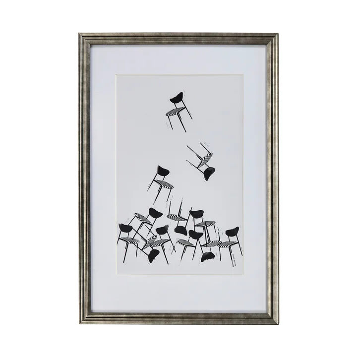 House Doctor - Inco mural, 40 x 60 cm, black / white