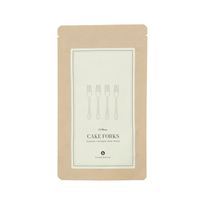 House Doctor - Mora cake fork, silver-finish (set of 4)