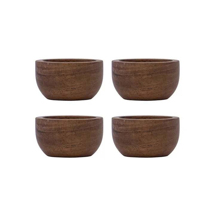House Doctor - Wood egg cup, natural acacia (set of 4)