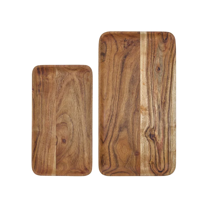 House Doctor - Wood tray, acacia (set of 2)