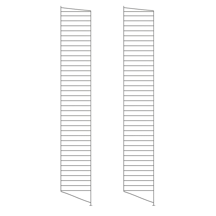 String - Bottom ladder for String shelf 200 x 30 cm (set of 2), dark gray