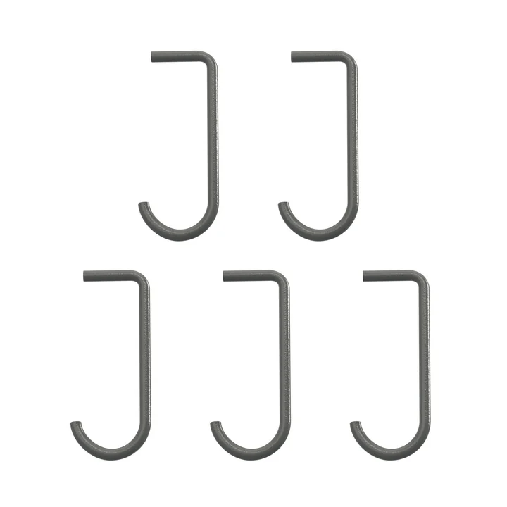 String - Hooks for metal shelf, dark gray (set of 5)