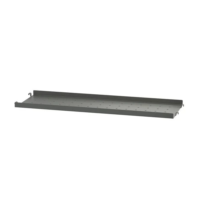 String - Metal shelf with low edge, 58 x 20 cm, dark gray