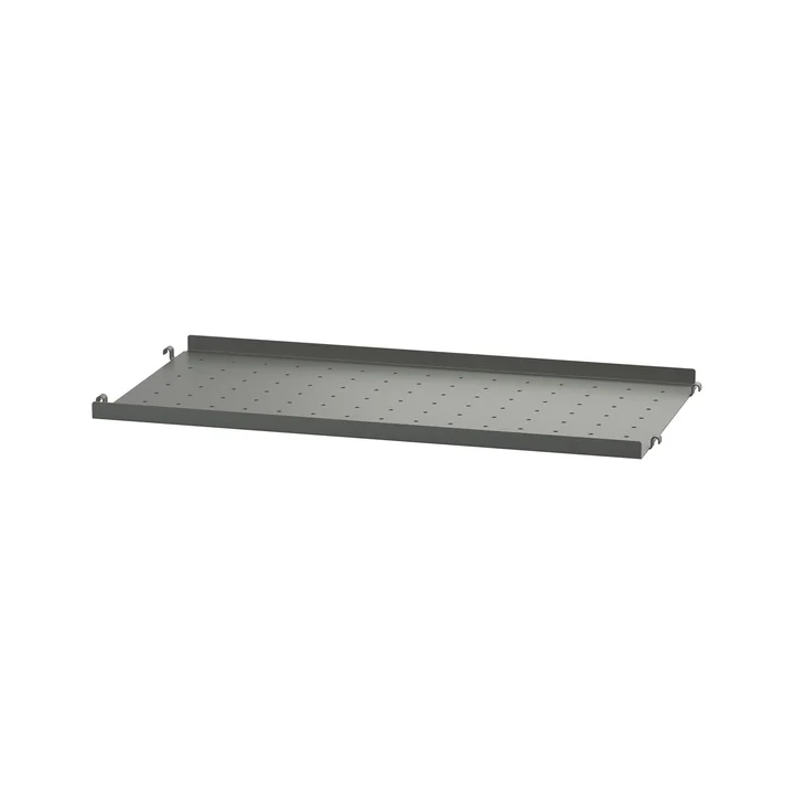String - Metal shelf with low edge, 58 x 30 cm, dark gray
