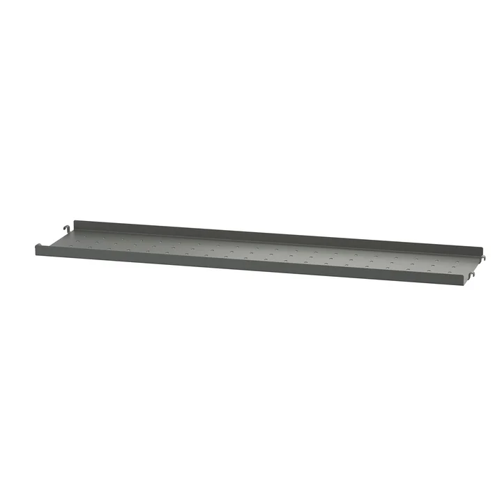 String - Metal shelf with low edge, 78 x 20 cm, dark gray