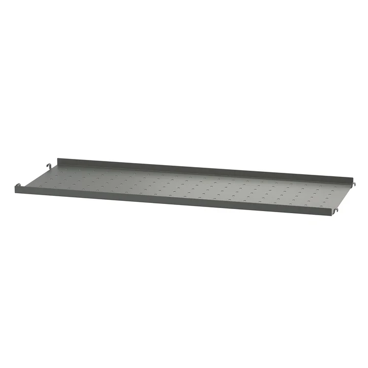 String - Metal shelf with low edge, 78 x 30 cm, dark gray