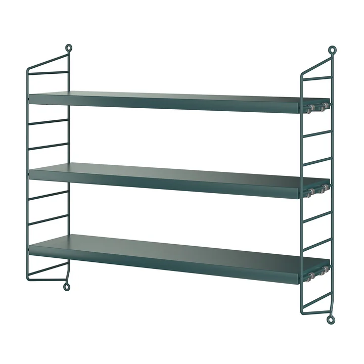 String - Pocket Wall shelf, blue-green RAL 6004