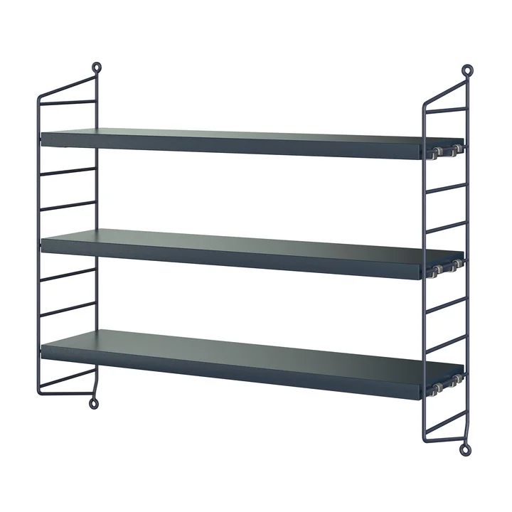String - Pocket Wall shelf, steel blue RAL 5011